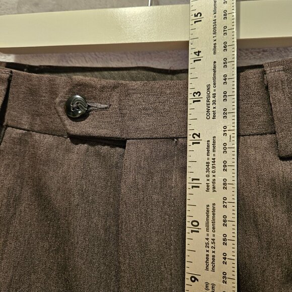 George Pants Mens 34x30 Dark Grey Slacks Pleasted Cuffed hidden elastic - Picture 4 of 16